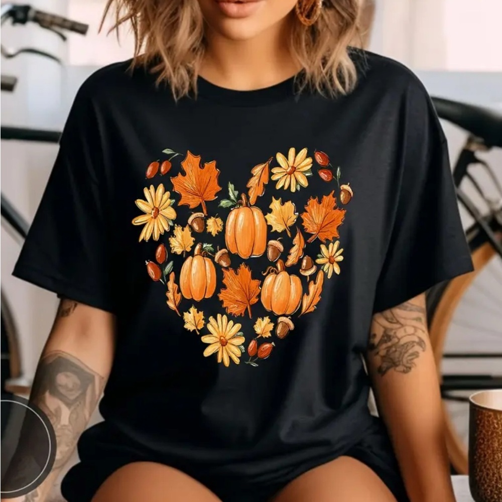 Black Autumn Graphic Women's Top